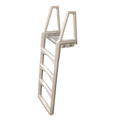 CONFER 635-52 Adjustable In-Pool Above Ground Swimming Pool Ladder 48-56" w/ Mat