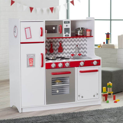 KidKraft Busy Bakin White Children Pretend Play Kids Wooden Kitchen | 53342
