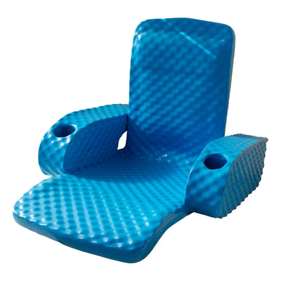 Folding Baja Float Swimming Pool Water Lounger Chair, Bahama Blue (Open Box) - VMInnovations