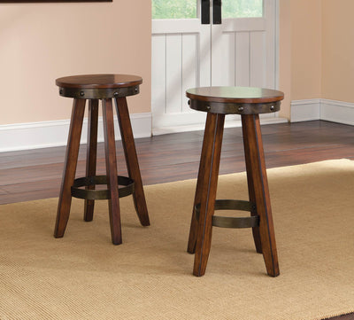 2) Sauder Furniture 415515 Carson Forge Round Counter Stools - Cherry - Open Box