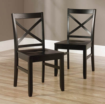 2) Sauder Furniture Harbor View Black Solid Wood Stylish XBack Chairs (Open Box)