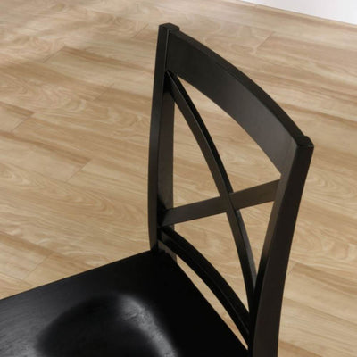 2) Sauder Furniture Harbor View Black Solid Wood Stylish XBack Chairs (Open Box)