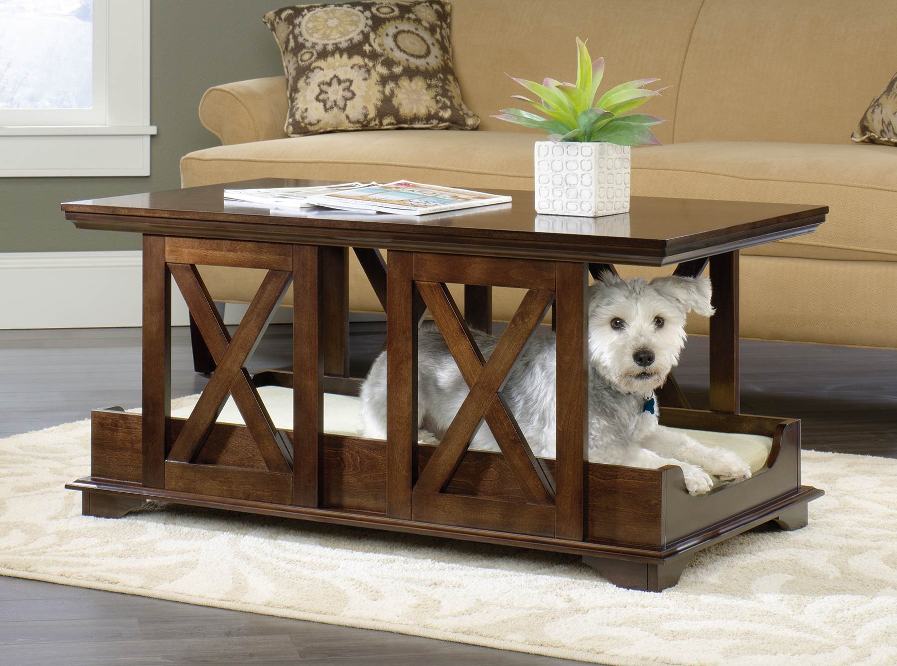 Sauder Furniture 417195 Birch Full Coffee Table Dog Bed Combo - Open Box