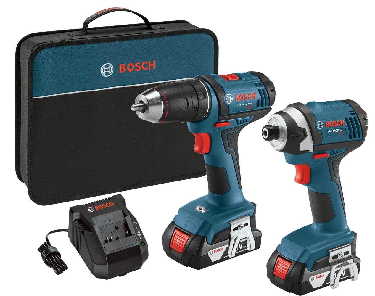 Bosch 18V 1/2-Inch Drill 1/4-Inch Hex Impact Driver, Refurbished (Open Box)