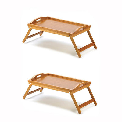 Home & Loft Bamboo Folding Laptop or Breakfast in Bed Food Serving Tray (2 Pack)