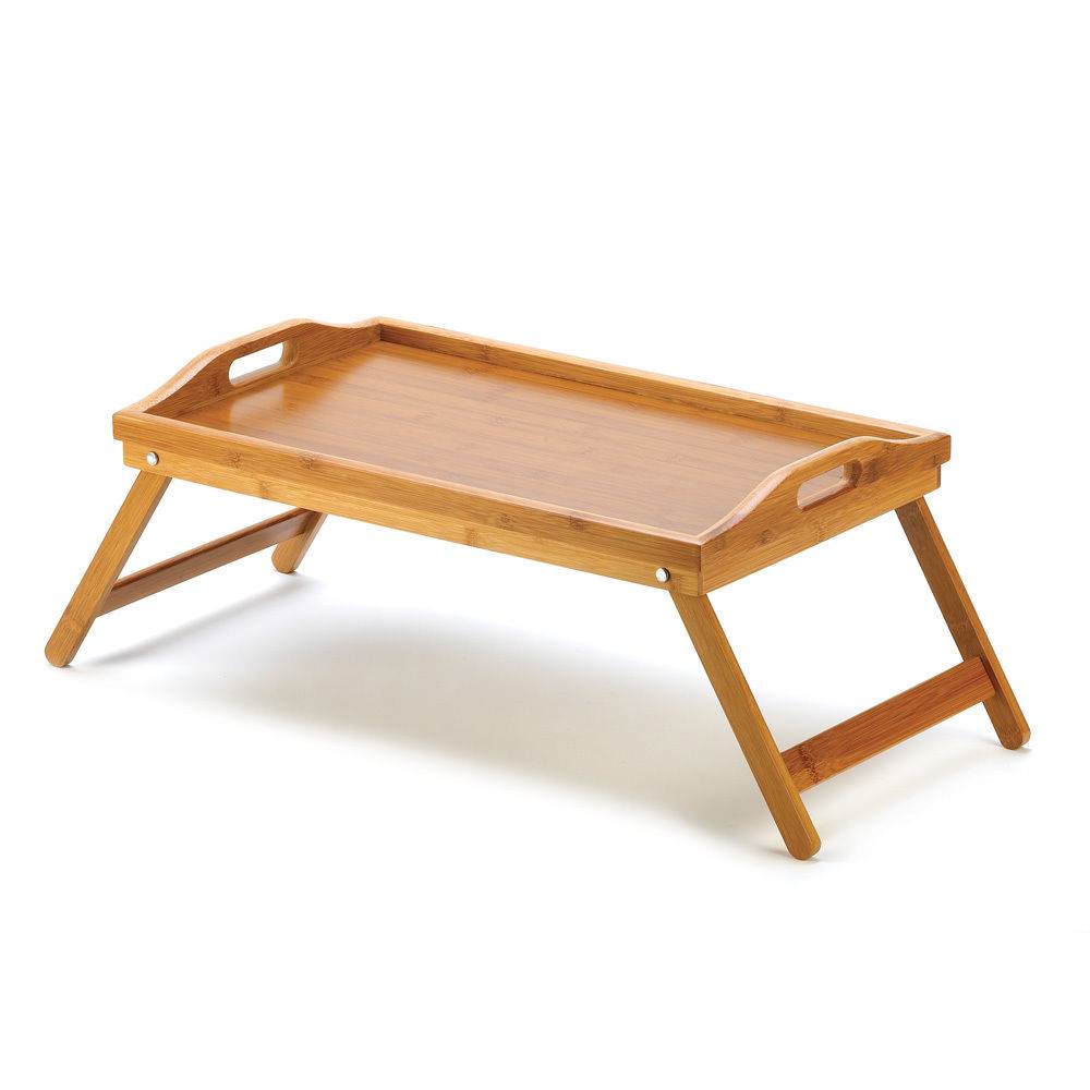 Home & Loft Bamboo Folding Laptop or Breakfast in Bed Food Serving Tray (2 Pack)