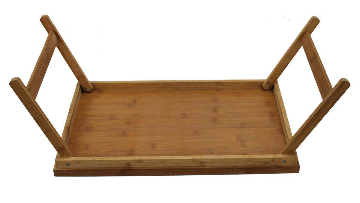 Home & Loft Bamboo Folding Laptop or Breakfast in Bed Food Serving Tray (2 Pack)