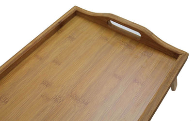 Home & Loft Bamboo Folding Laptop or Breakfast in Bed Food Serving Tray (2 Pack)