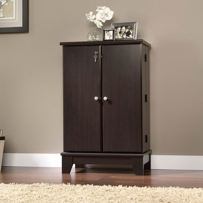 Sauder Furniture 414708 Camarin Jamocha Wood Lockable Storage Cabinet - Open Box