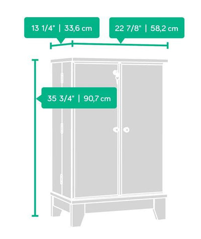 Sauder Furniture 414708 Camarin Jamocha Wood Lockable Storage Cabinet - Open Box