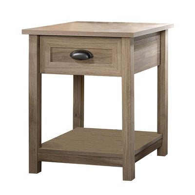 Sauder Furniture 417771 County Line Salt Oak Side Table Nightstand (Open Box)