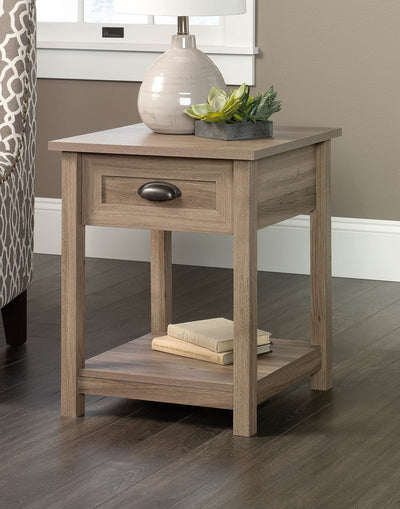 Sauder Furniture 417771 County Line Salt Oak Side Table Nightstand (Open Box)