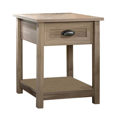 Sauder Furniture 417771 County Line Salt Oak Side Table Nightstand (Open Box)