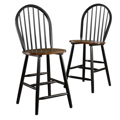 2)Sauder Furniture Edge Water Estate Black Kitchen Bar Windsor Chairs - Open Box