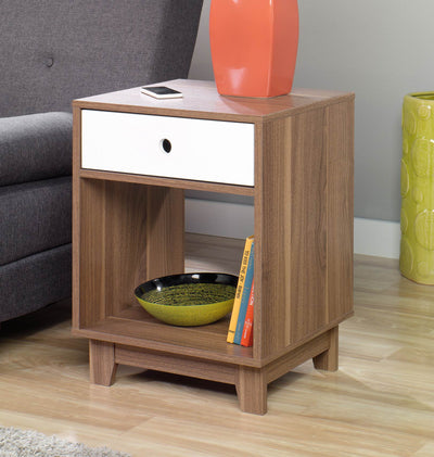 Sauder Furniture Inspired Accents Decorative Walnut Accent End Table (Open Box)