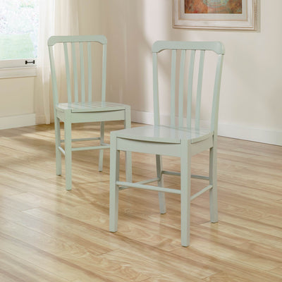 2)Sauder Furniture Original Cottage Slat Back Chairs Rainwater Finish- Open Box