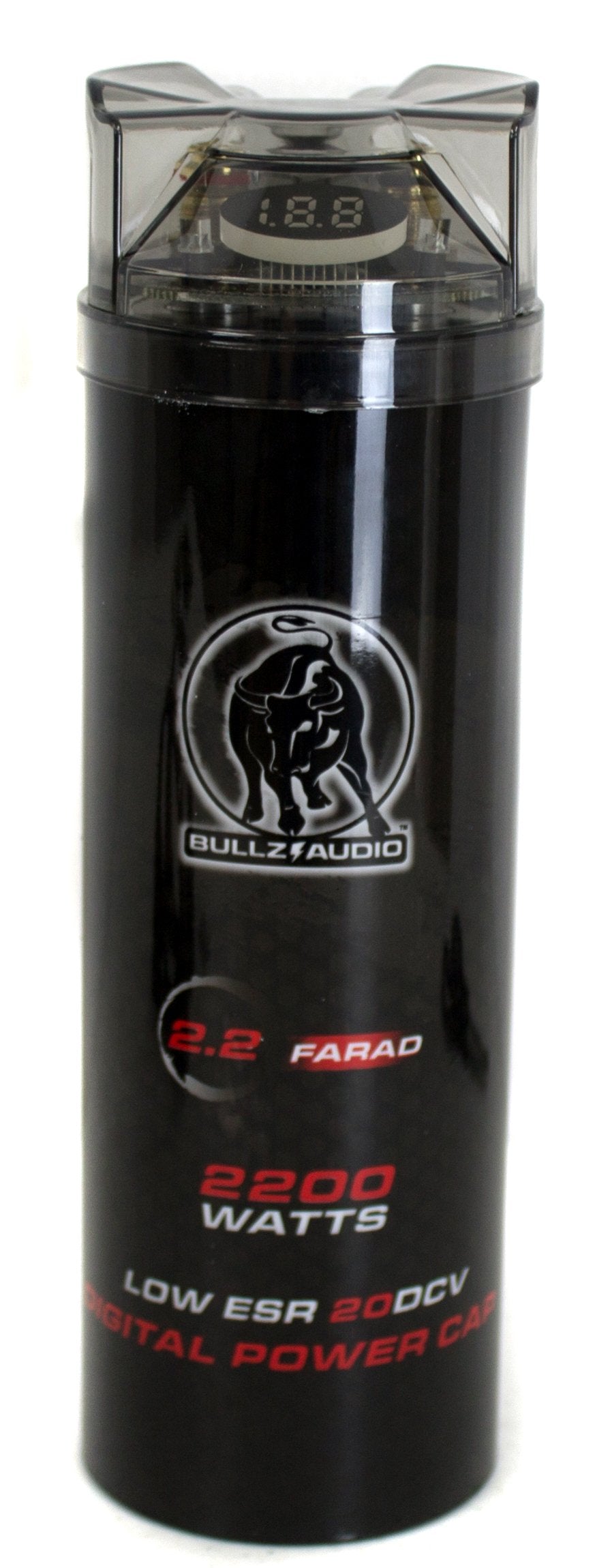 BULLZ AUDIO 2200 Watt 12v 2.2 Digital Car Power Farad Capacitor (Refurbished)