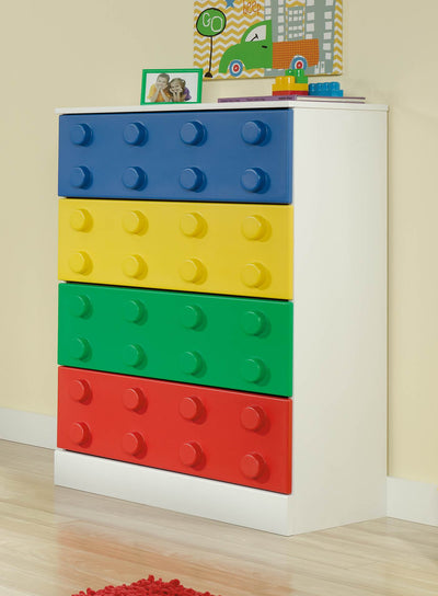 Sauder Furniture Primary Street Children Kids Toy Block 4-Drawer Chest -Open Box