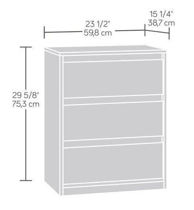 Sauder Furniture Square1 Collection Grey Ash 3-Drawer Dresser Chest - Open Box