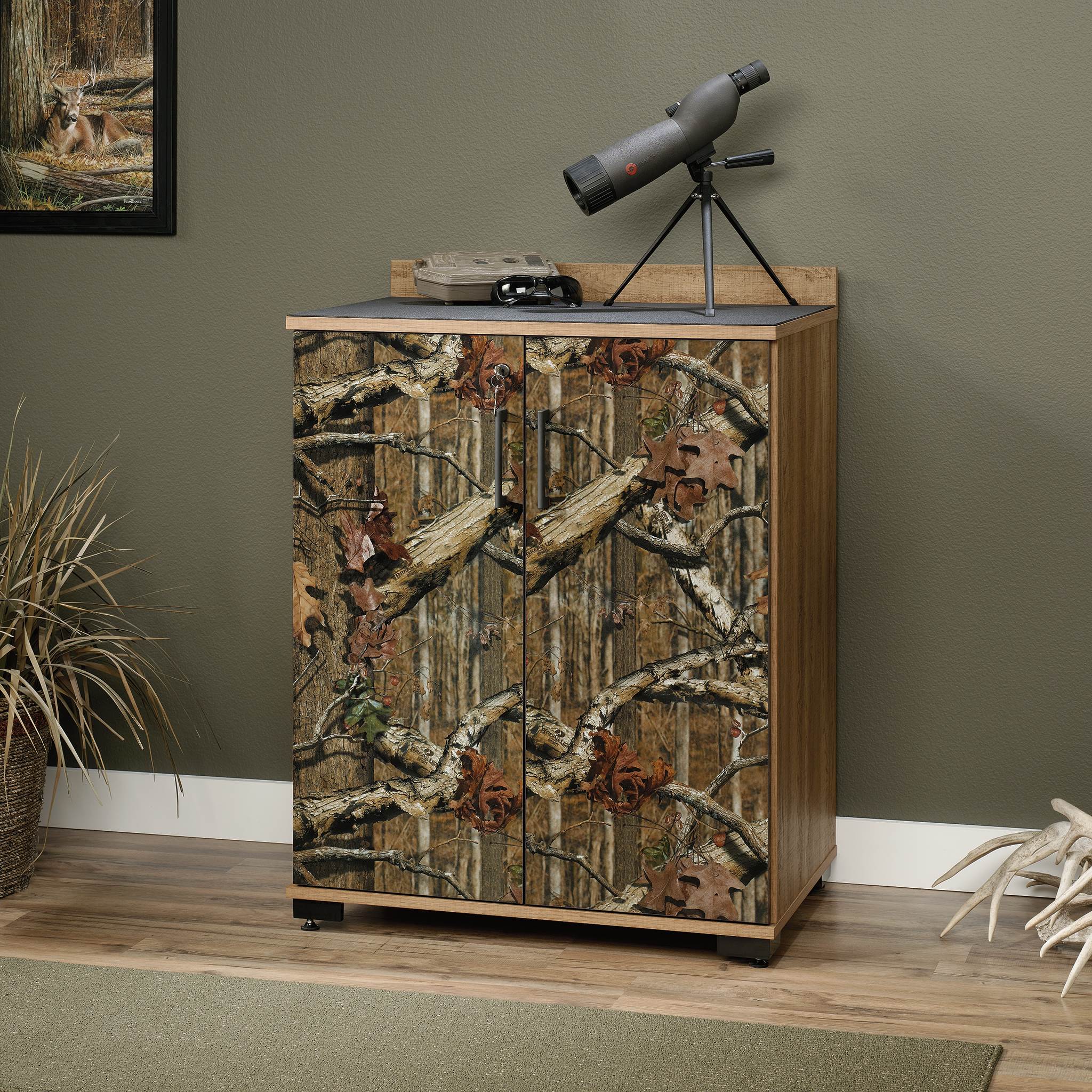 Sauder Furniture 418101 Mossy Oak 2-Door Hunting Adjustable Cabinet (Open Box)