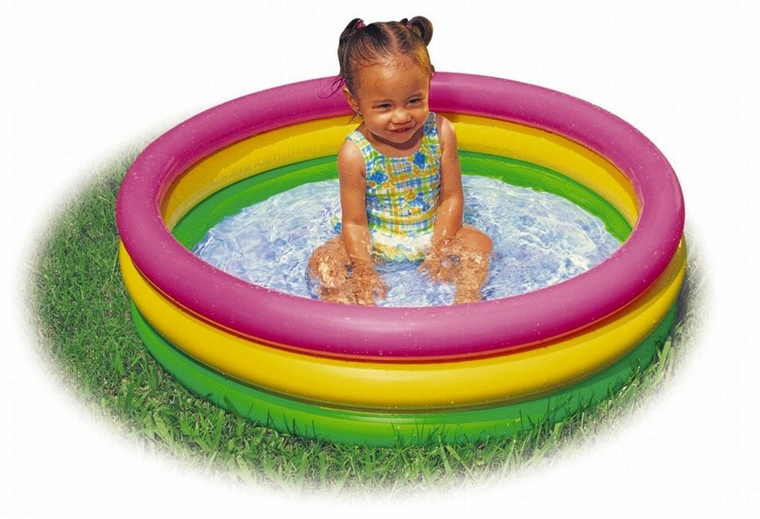 Intex 58924EP 34in x 10in Sunset Glow Soft Inflatable Baby Swimming Pool