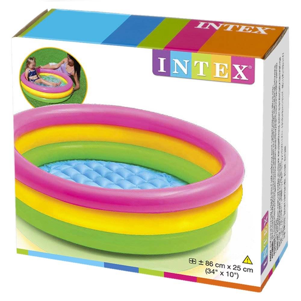 Intex Sunset Glow Inflatable Baby Swimming Pool, Multicolored (Open Box) - VMInnovations