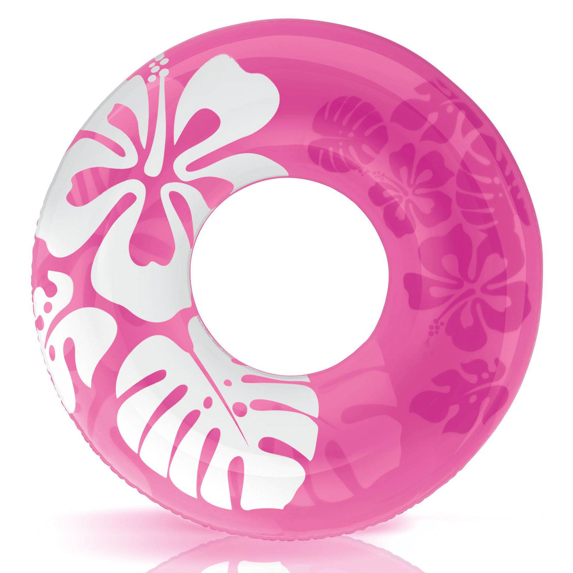 Intex 36 Inch Colorful Transparent Inflatable Swimming Pool Single Ring Float - VMInnovations