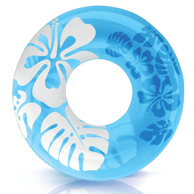 Intex 36 Inch Colorful Transparent Inflatable Swimming Pool Single Ring Float - VMInnovations