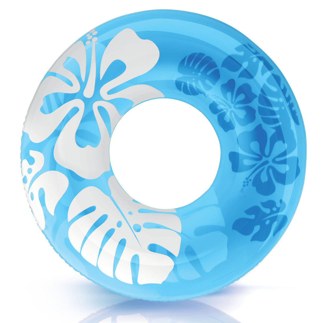 Intex 36 Inch Colorful Transparent Inflatable Round Pool Ring Float (Open Box) - VMInnovations