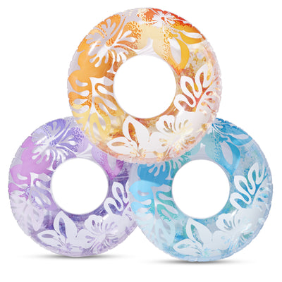 Intex 36 Inch Colorful Transparent Inflatable Round Pool Ring Float (Open Box) - VMInnovations