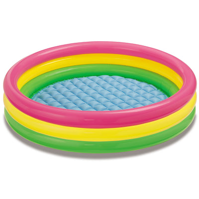 Intex 58x13" Inflatable Sunset Pool and 221" Racing Water Slide w/ 2 Surf Riders - VMInnovations