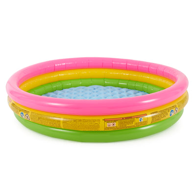 Intex Inflatable Sunset Glow Kiddie Pool with Multi-Colored Fun Ballz, 100 Pack