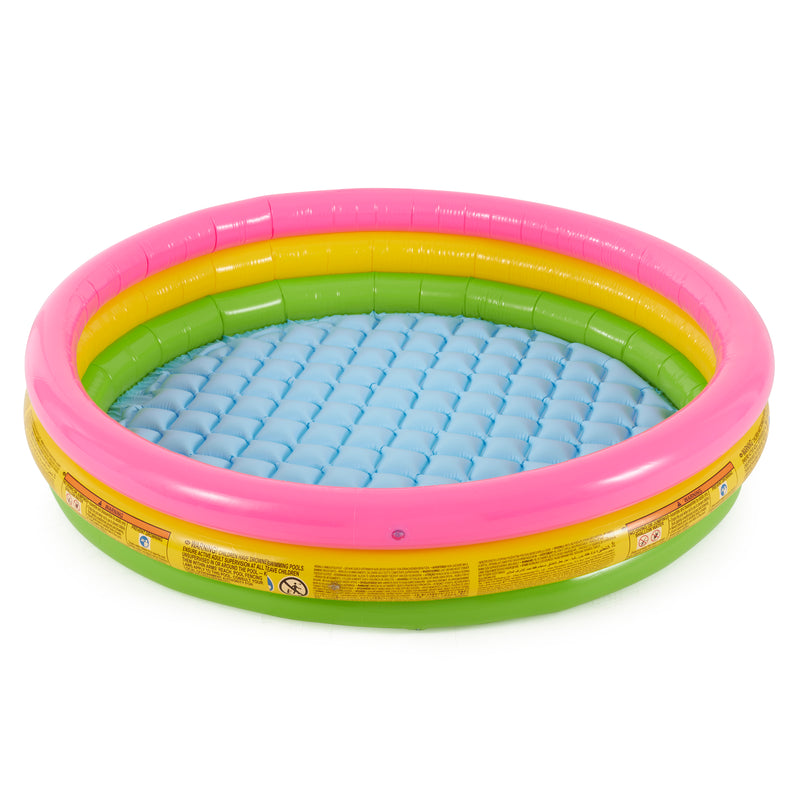 Intex Inflatable Sunset Glow Kiddie Pool with Multi-Colored Fun Ballz, 100 Pack