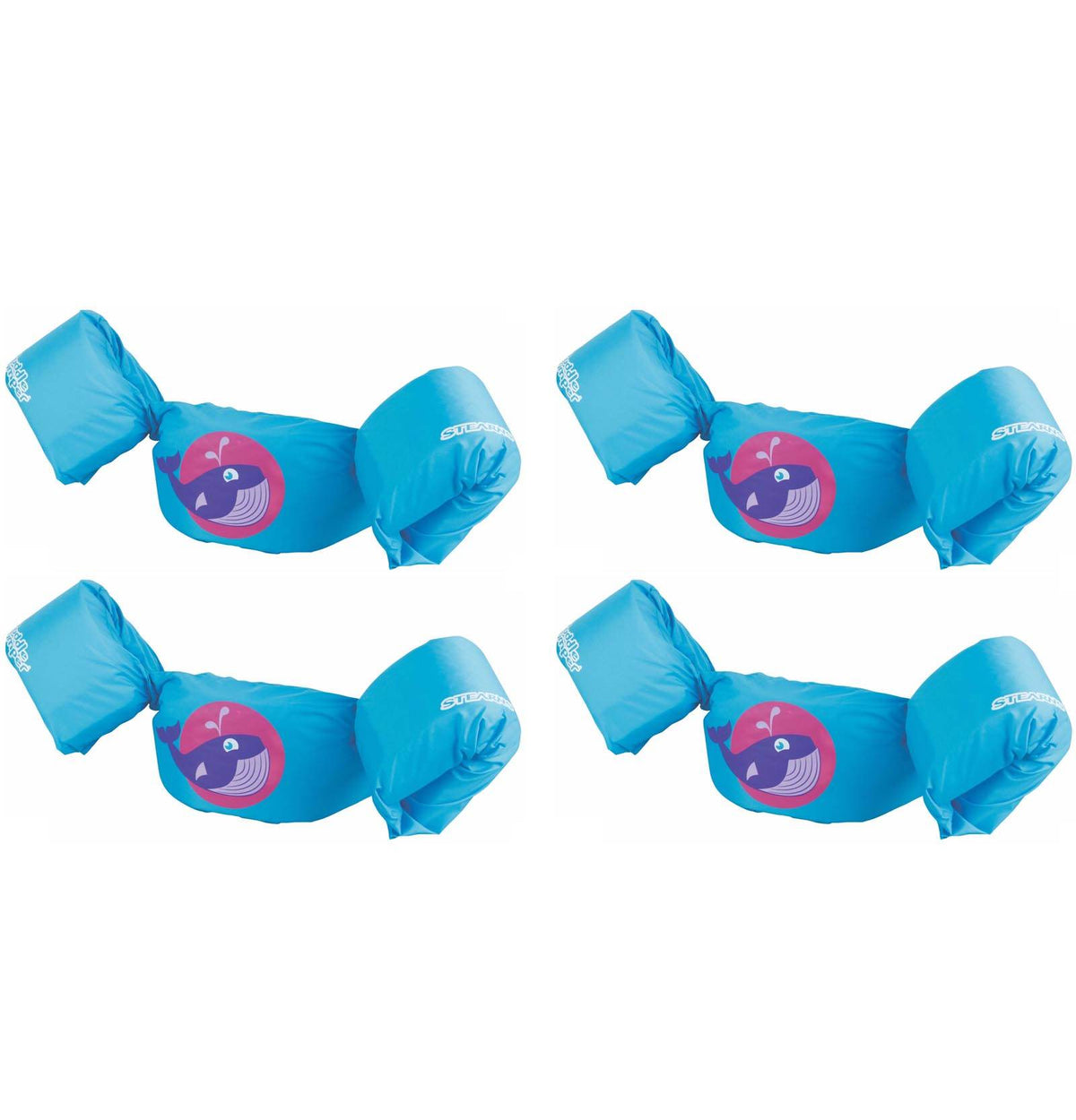 (4) COLEMAN Stearns Kids Puddle Jumper Swimming Life Jacket Vests | Blue Whale