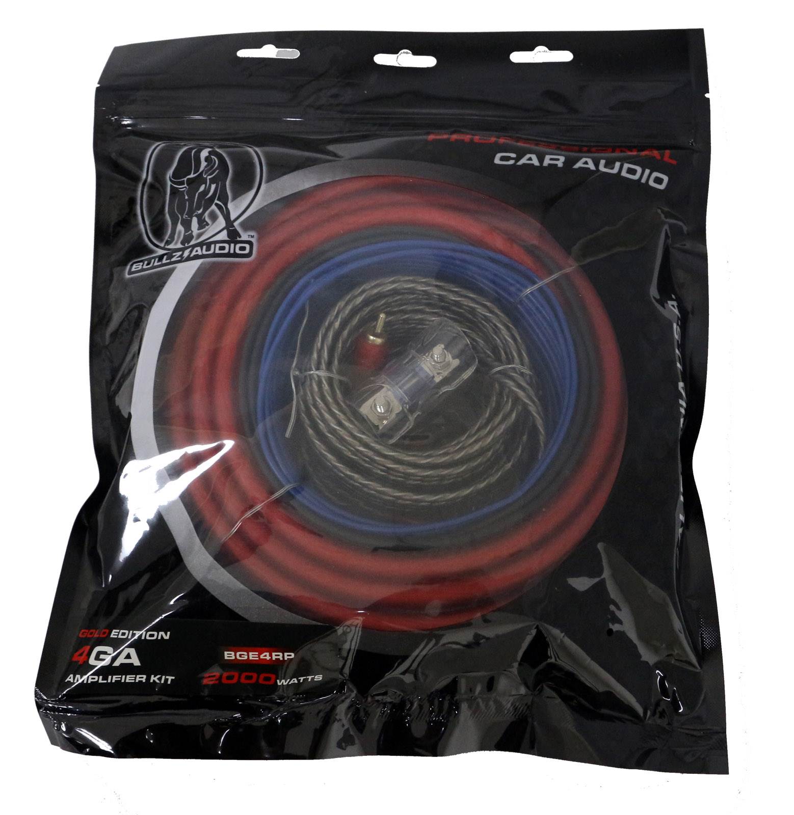 Bullz Audio 4 Gauge Car Amplifier Installation Power Wiring Kit (Open Box)