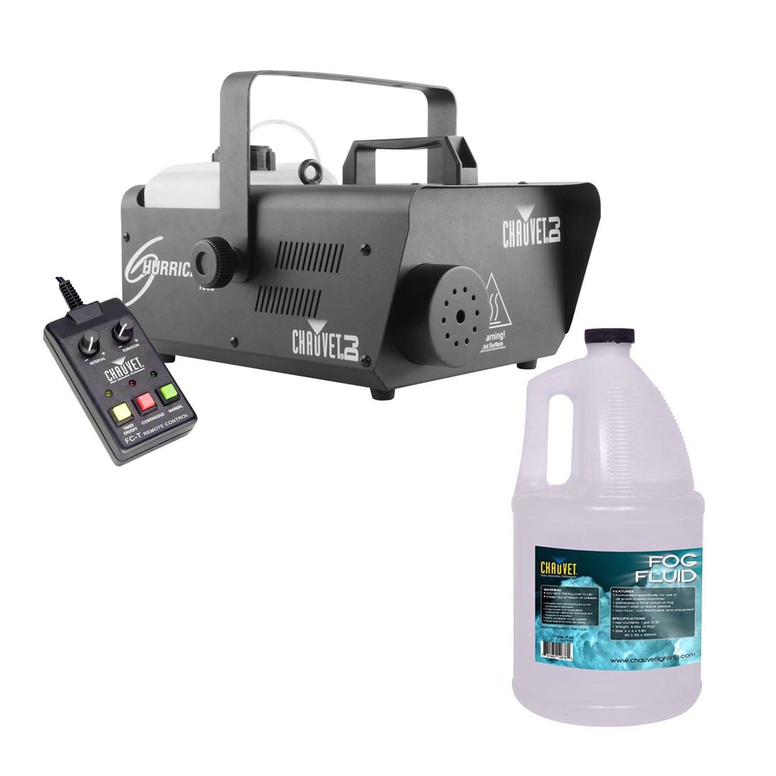 CHAUVET DJ Hurricane 1600 Fog/Smoke Machine w/ Wired Remote + Fog Fluid | H1600 - VMInnovations