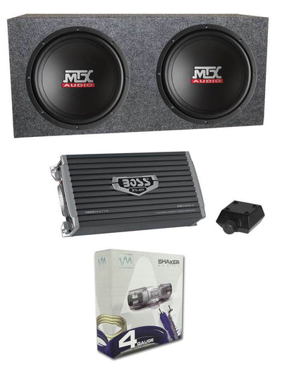 2) MTX AUDIO TN12-04 12" 800W Car Subwoofers Power Subs+Box+Amplifier+Amp Kit