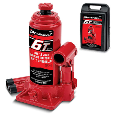 Powerbuilt Automotive Vehicle 6 Ton Bottle Jack w/ Storage Case, Red (For Parts)