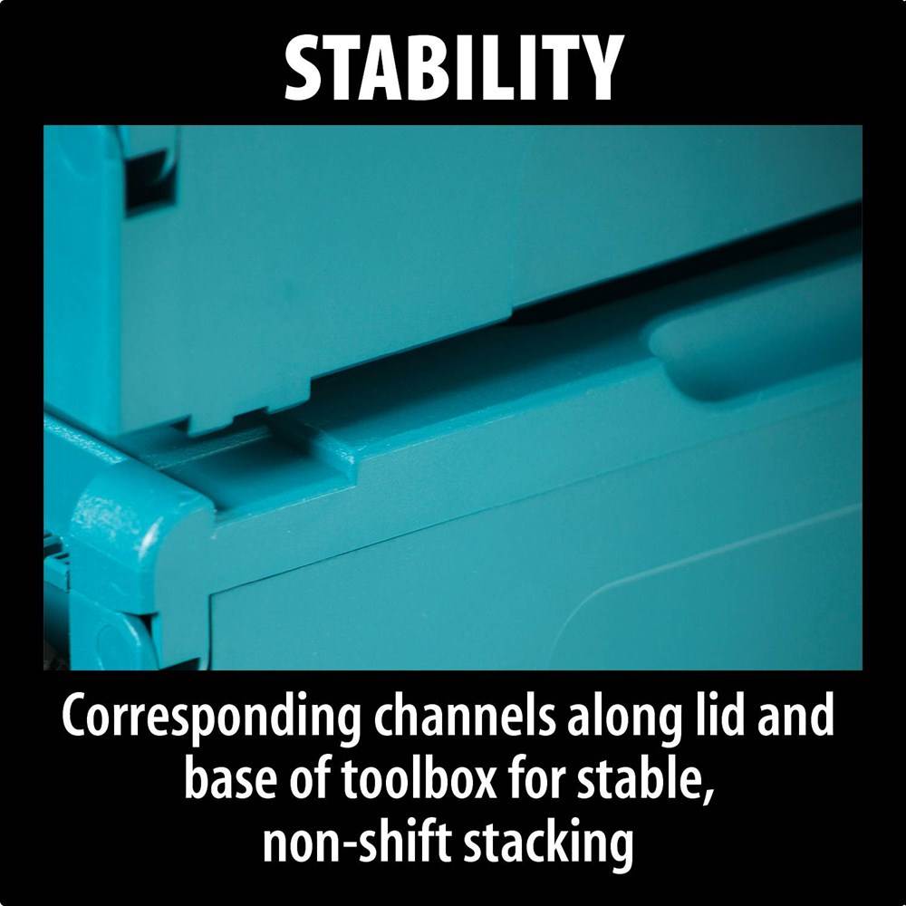 Makita Tools Med Reinforced Interlocking Stackable Tool Storage Case- Open Box