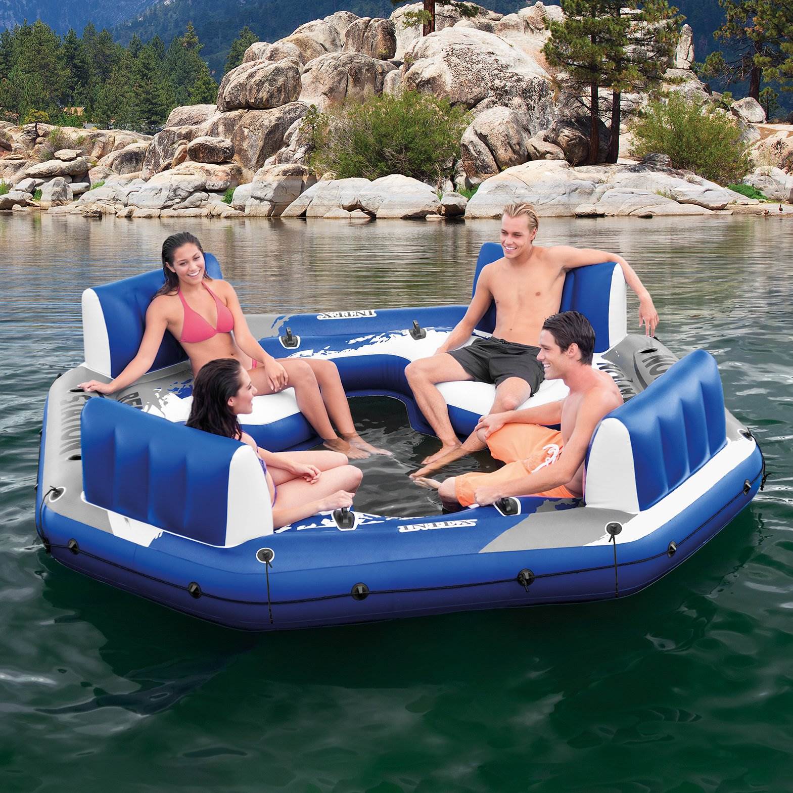 Intex Pacific Paradise Relaxation Station Lounge 4-Person River Tube Raft (Used)