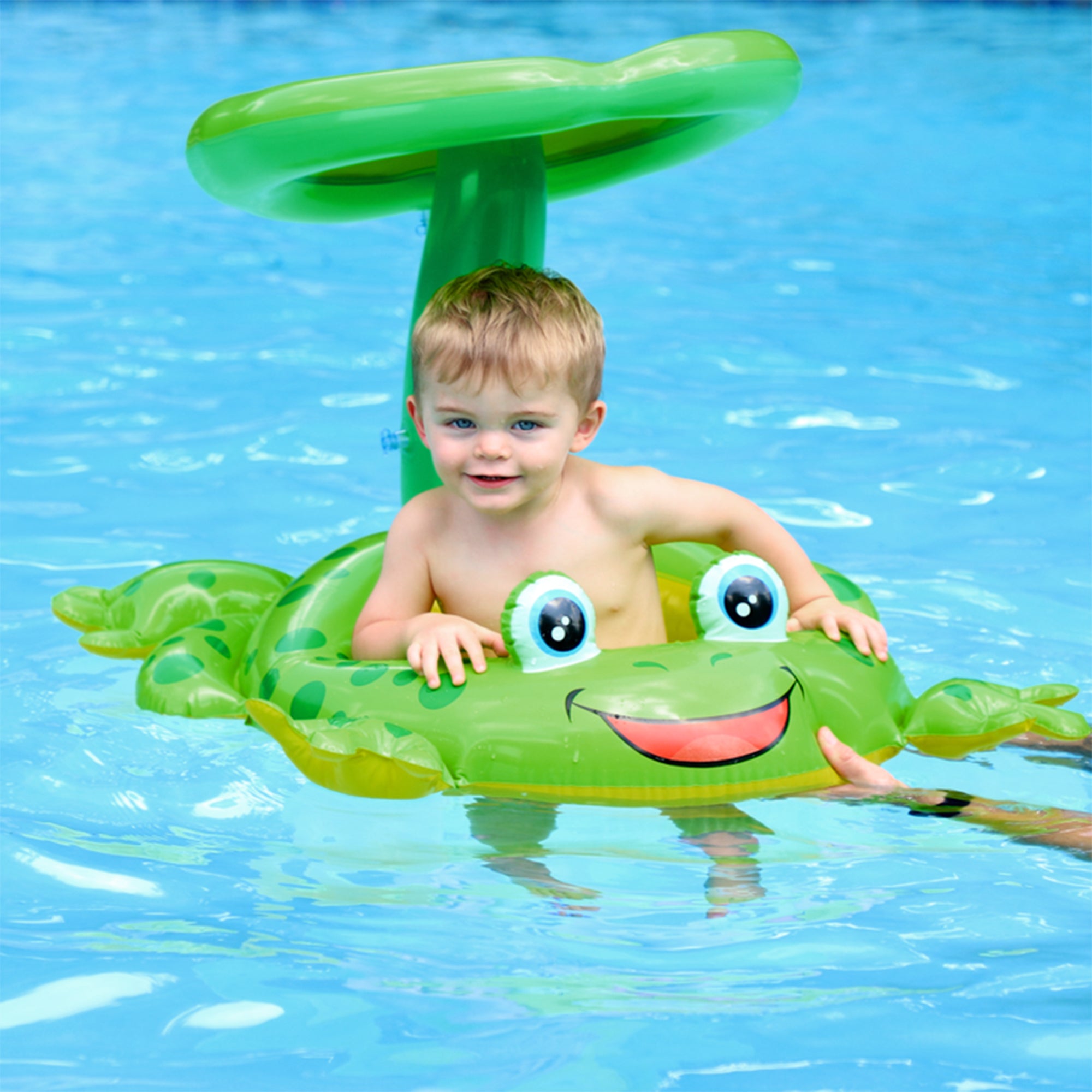 Intex Froggy Friend Shaded Canopy Baby Kiddie Floating Raft | Open Box