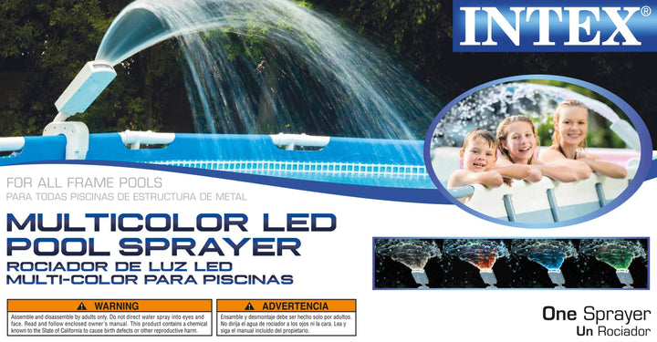 INTEX LED Pool Sprayer w/ Multi-Color Lights– Above-Ground Frame Pool (Open Box) - VMInnovations