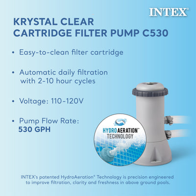 Intex 15' x 33" Above Ground Swimming Pool & 530 GPH Filter Pump (For Parts)