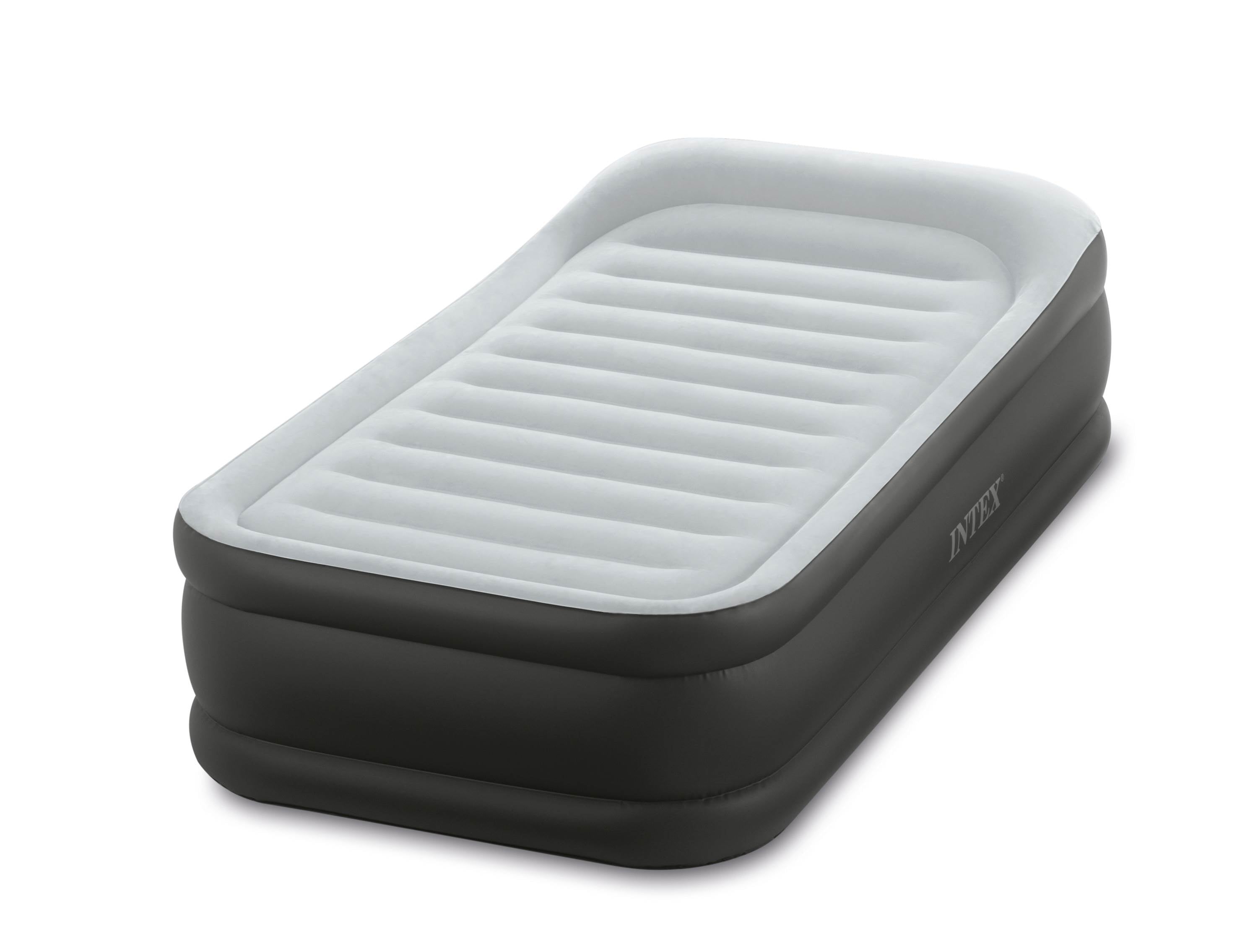 Twin Deluxe Pillow Rest Fiber-Tech Airbed Raised Air Mattress W/ Pump (Open Box)