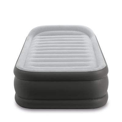 Twin Deluxe Pillow Rest Fiber-Tech Airbed Raised Air Mattress W/ Pump (Open Box)