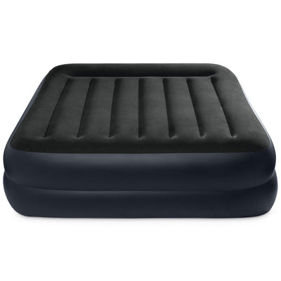 Intex 64123ED Dura Beam Pillow Raised Air Mattress w/ Built in Pump Queen (Used)