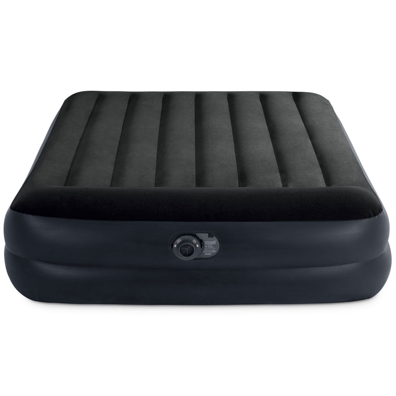 Intex 64123ED Dura Beam Pillow Raised Air Mattress w/ Built in Pump Queen (Used)