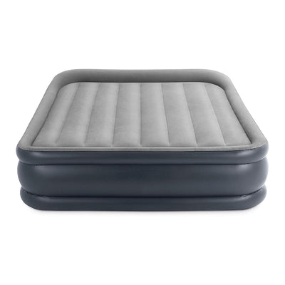 Intex Dura Beam Deluxe Pillow Raised Airbed Mattress Built In Pump, Queen (Used) - VMInnovations