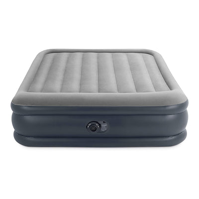 Intex Dura Beam Deluxe Pillow Raised Airbed Mattress Built In Pump, Queen (Used) - VMInnovations