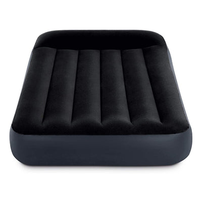 Intex Dura Pillow Rest Classic Blow Up Mattress Air Bed with Built In Pump, Twin